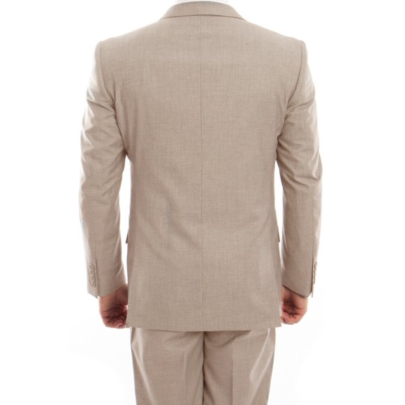 Mens 2-Piece 100% Wool Suit, Tan - Picture 4 of 4